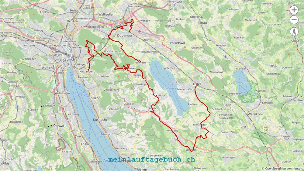 Laufen Zürich Pfaffhausen Strecken