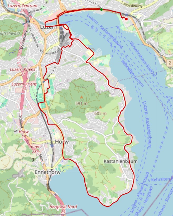 Laufen Swiss City Marathon Luzern 2025 Karte Strecke