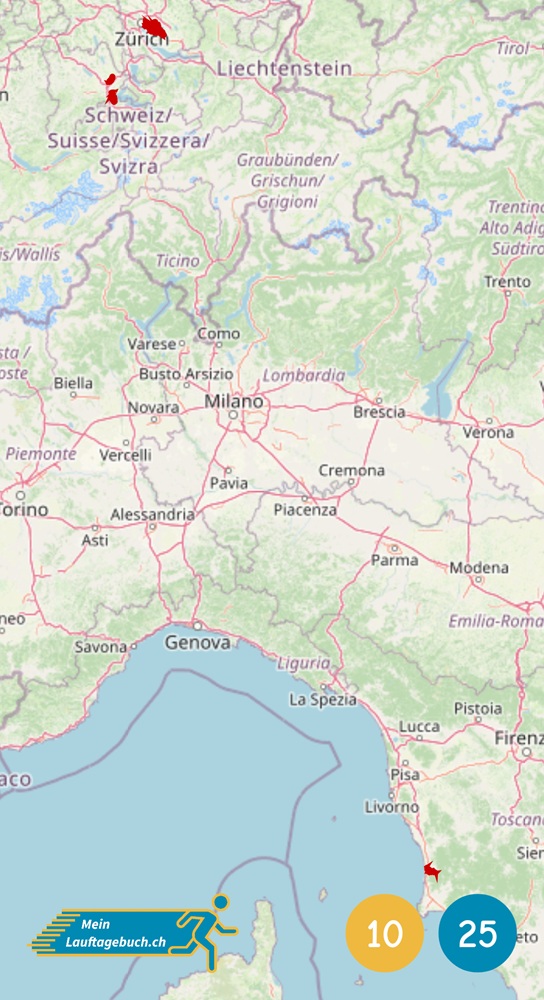 Laufstrecken Karte Oktober 2025